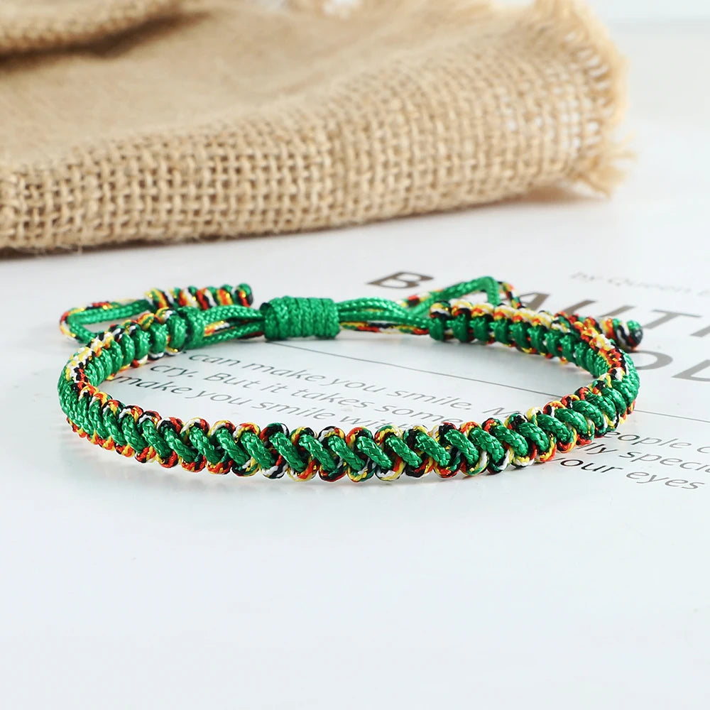Tibetan Intention Bracelet – Handwoven Ritual Thread