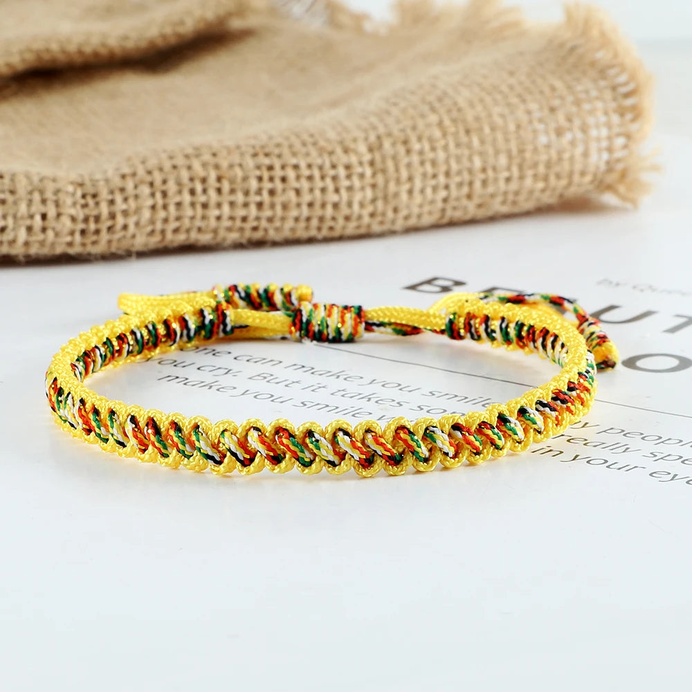 Tibetan Intention Bracelet – Handwoven Ritual Thread