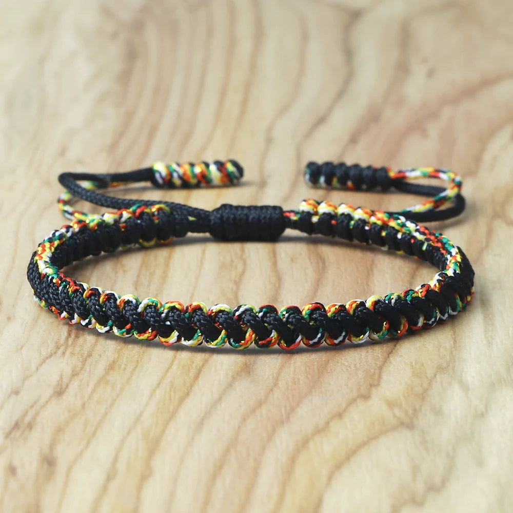 Tibetan Intention Bracelet – Handwoven Ritual Thread