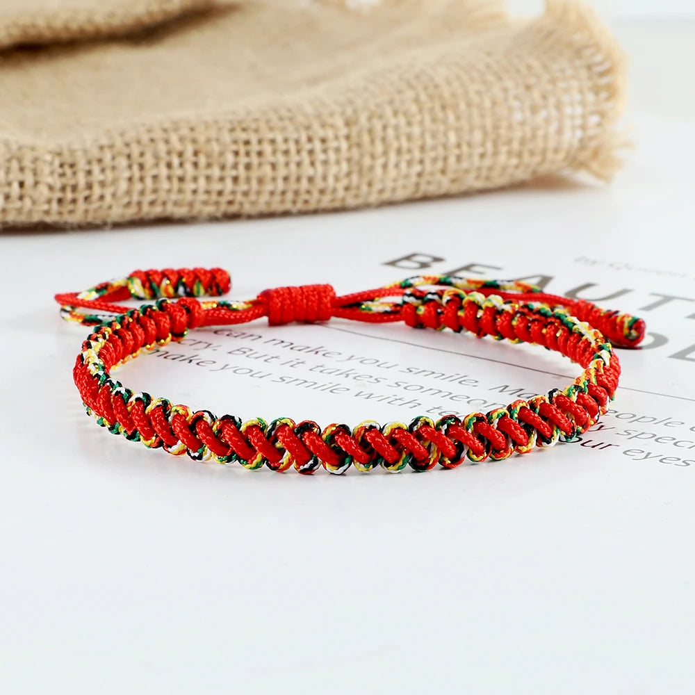 Tibetan Intention Bracelet – Handwoven Ritual Thread