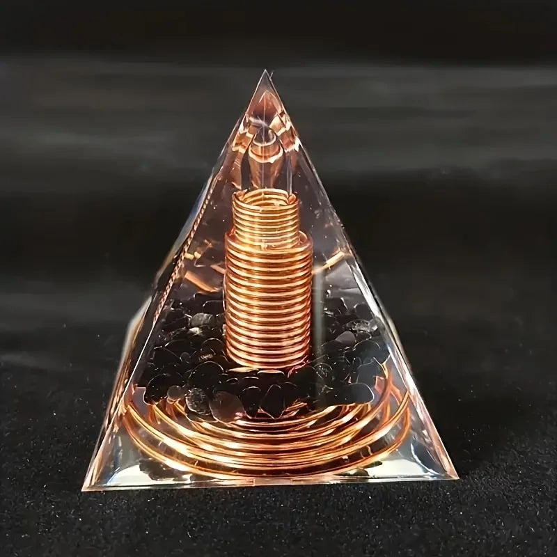 Obsidian Orgonite Pyramid 🔺 – Energy Harmonizer for Protection, Focus & Home Balance