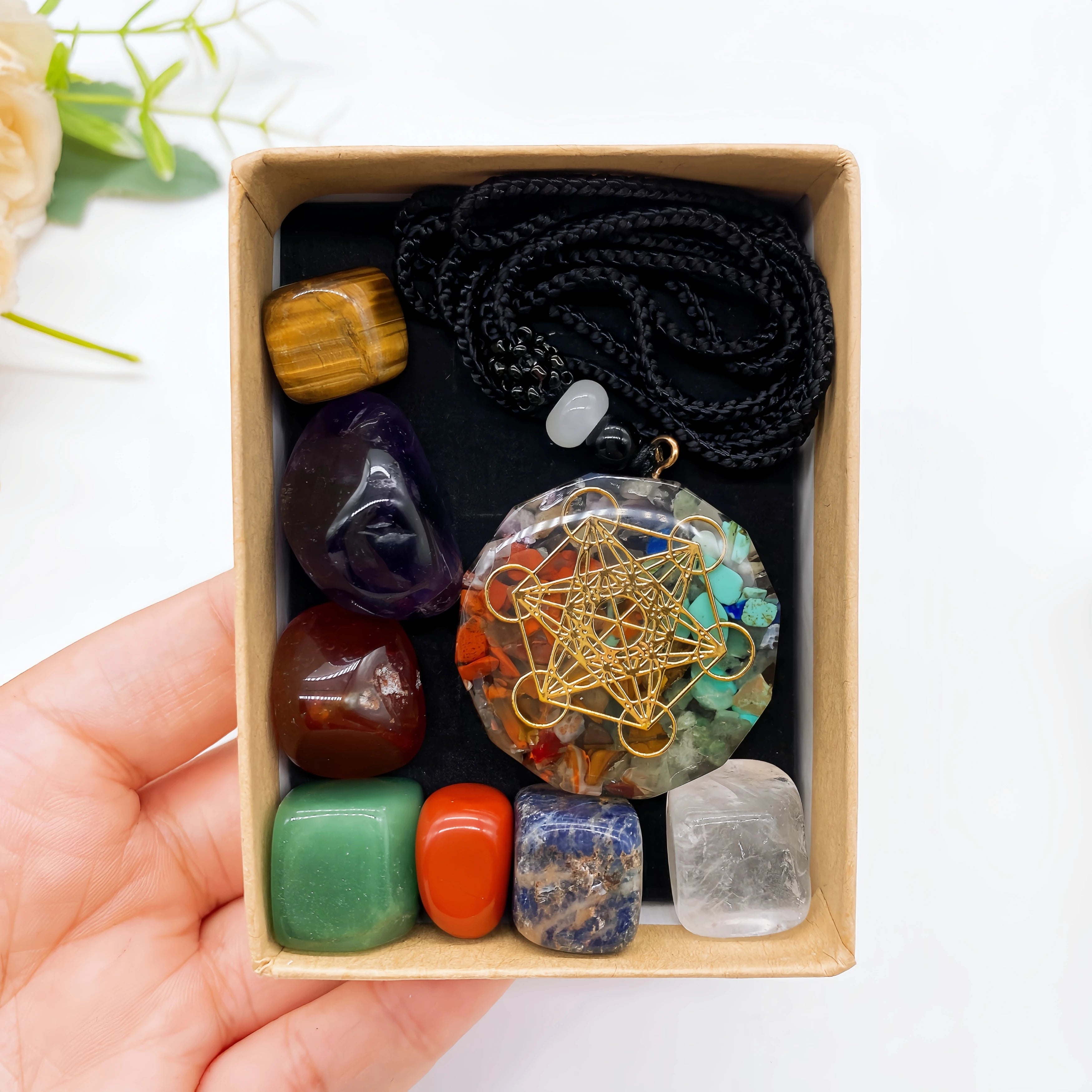 Crystal Ritual Kit – 7 Sacred Stones for Chakra & Intention Work