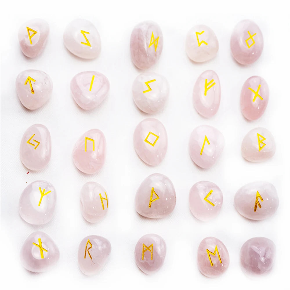 Crystal Rune Set – 25 Sacred Stones for Divination & Energy Work