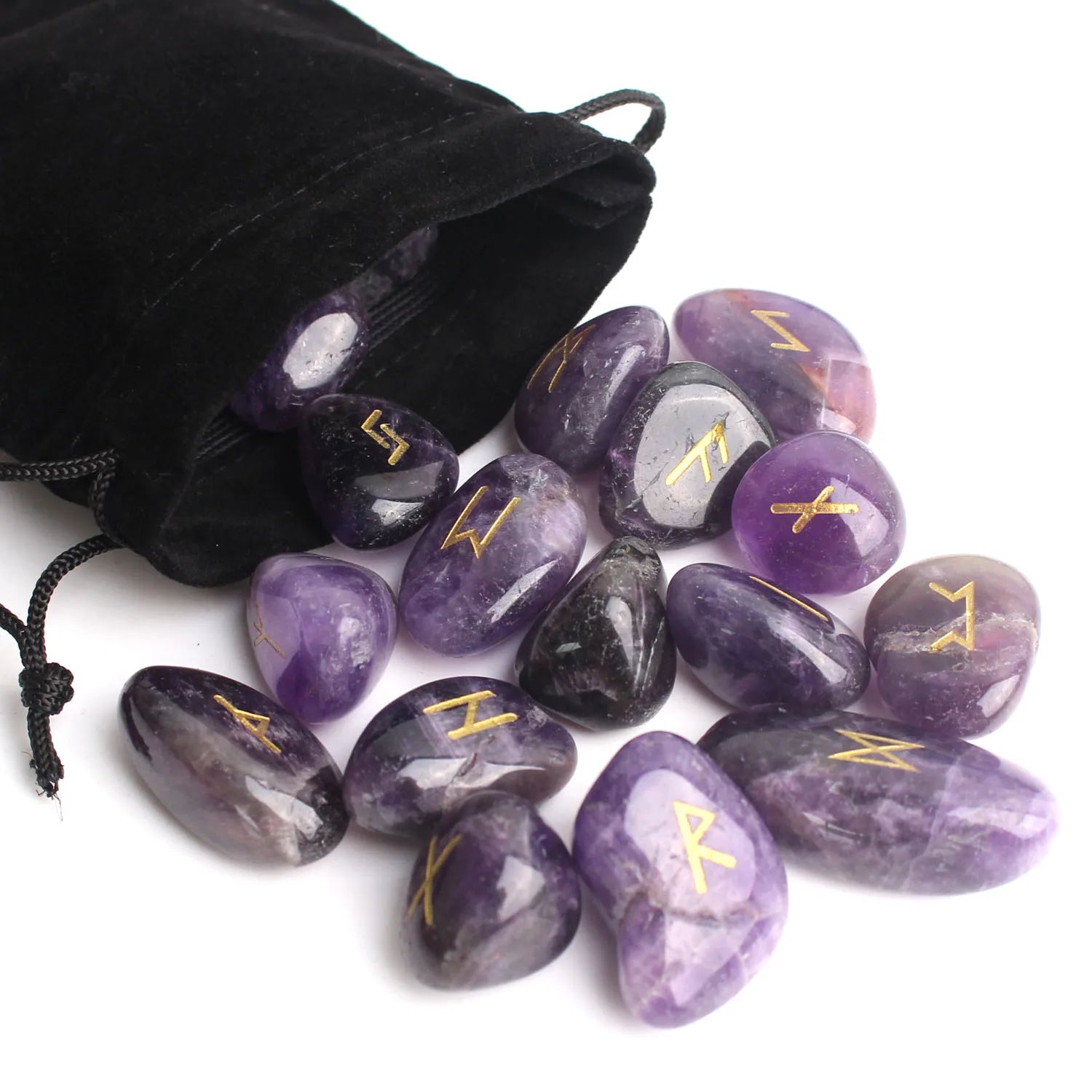 Crystal Rune Set – 25 Sacred Stones for Divination & Energy Work