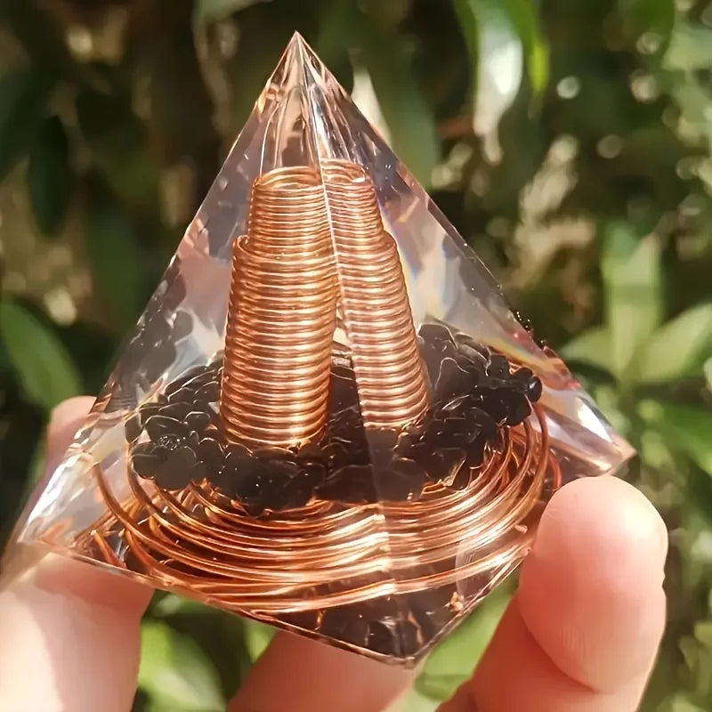 Obsidian Orgonite Pyramid 🔺 – Energy Harmonizer for Protection, Focus & Home Balance