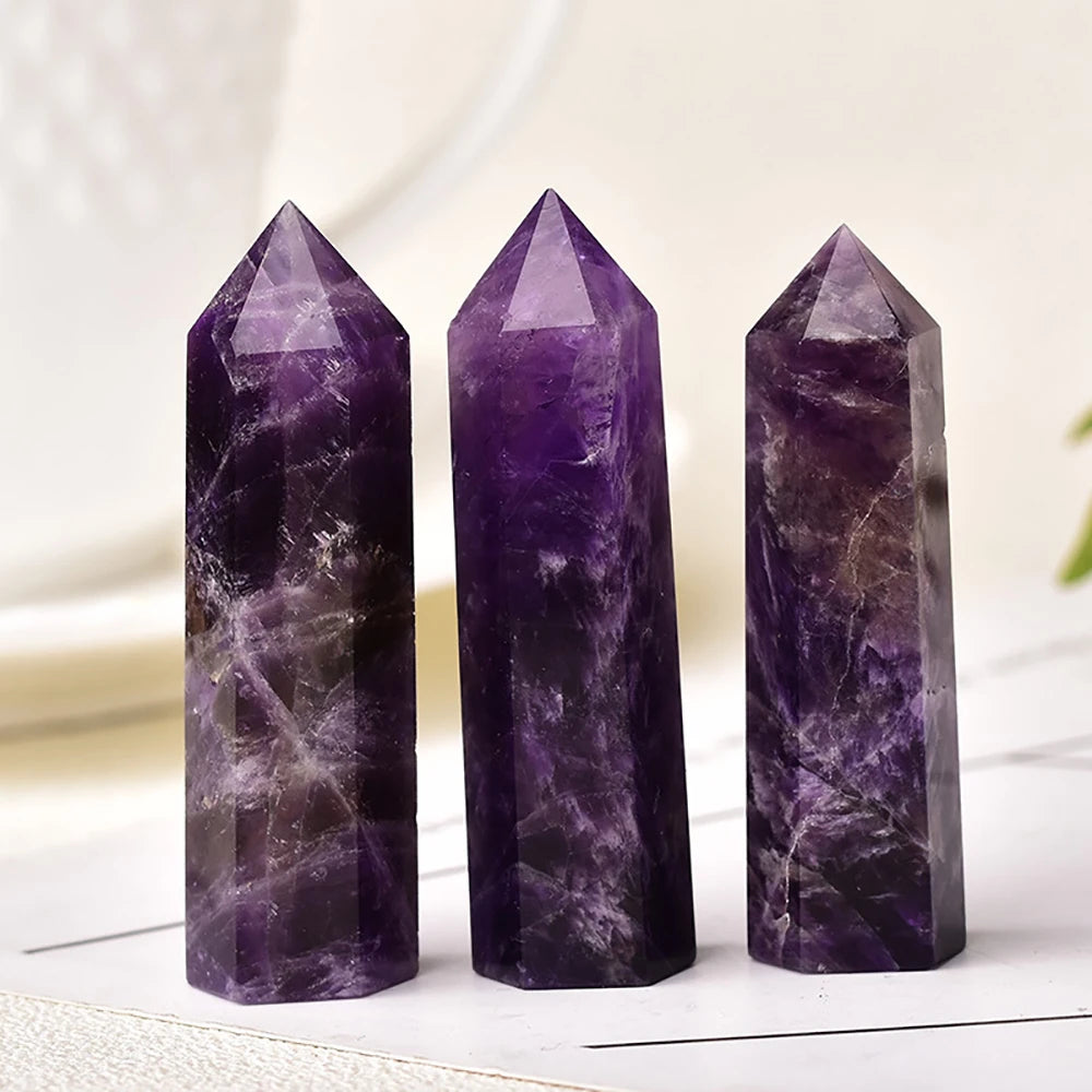 Amethyst Obelisk โ Intuition & Energy Clearing Crystal Tower