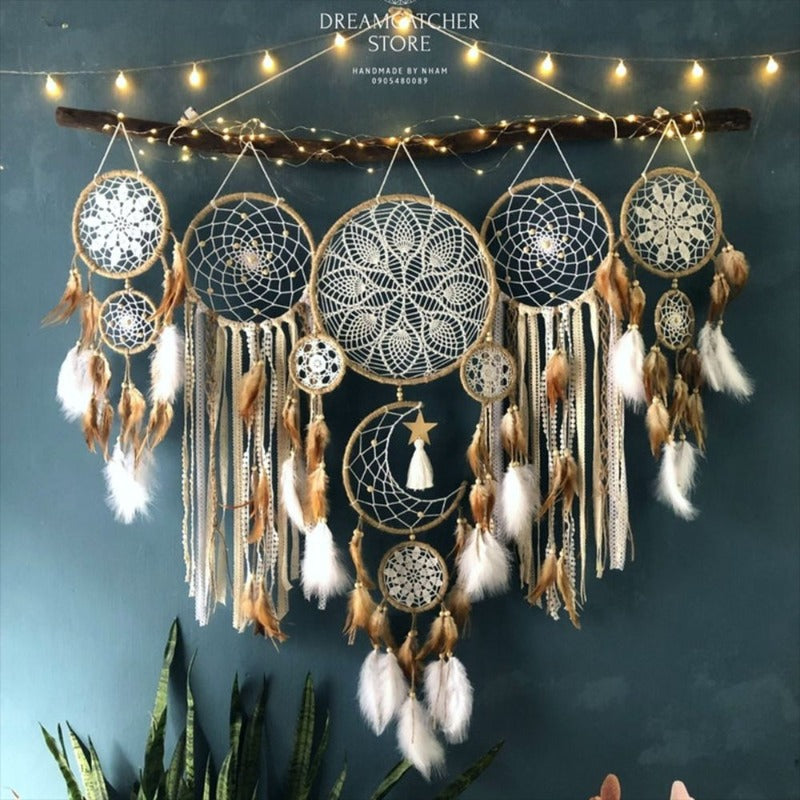 Set of 5 Boho Dream Catchers 🌙 – Wall Decor for Peace, Ritual & Soulful Spaces
