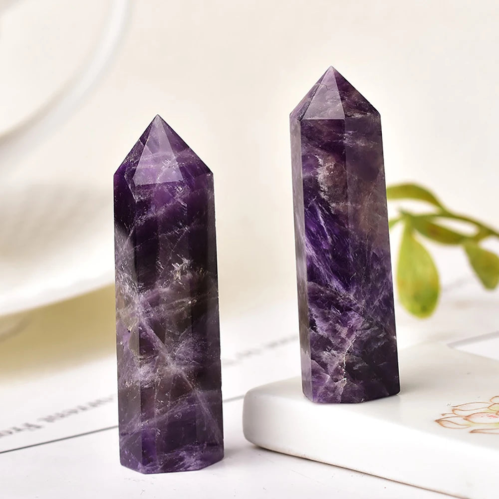 Amethyst Obelisk โ Intuition & Energy Clearing Crystal Tower