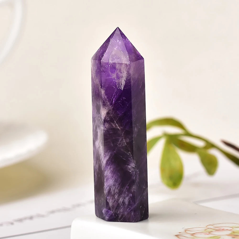 Amethyst Obelisk โ Intuition & Energy Clearing Crystal Tower
