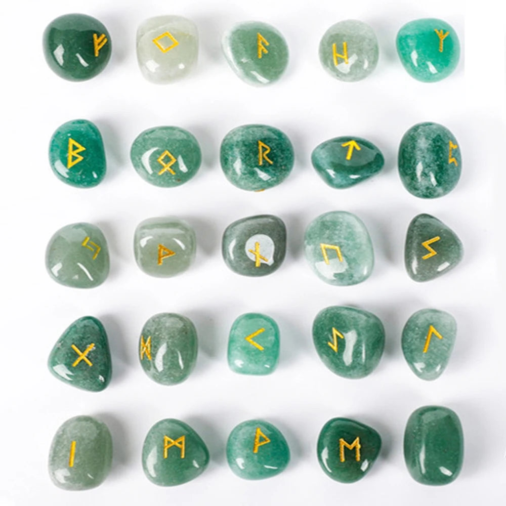Crystal Rune Set – 25 Sacred Stones for Divination & Energy Work