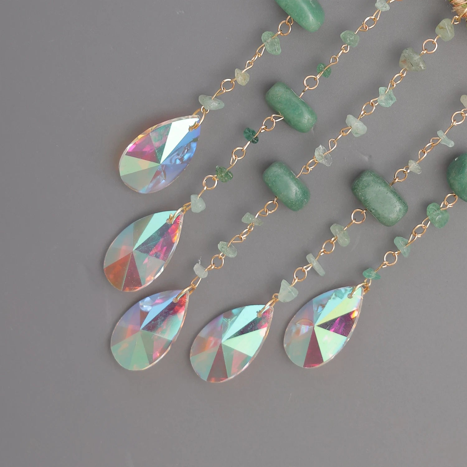 Crystal Moon Dreamcatcher 🌙 – Suncatcher & Wind Chime for Boho Rooms & Magical Spaces