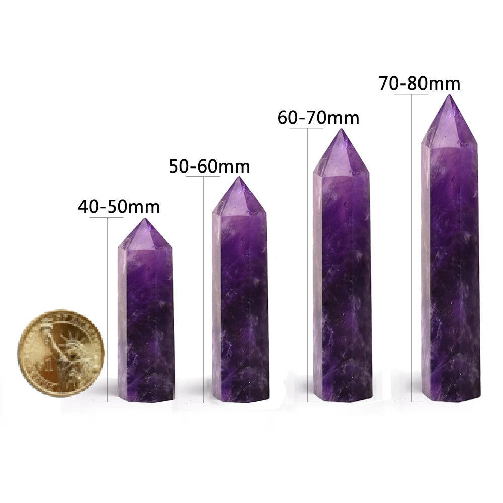 Amethyst Obelisk โ Intuition & Energy Clearing Crystal Tower