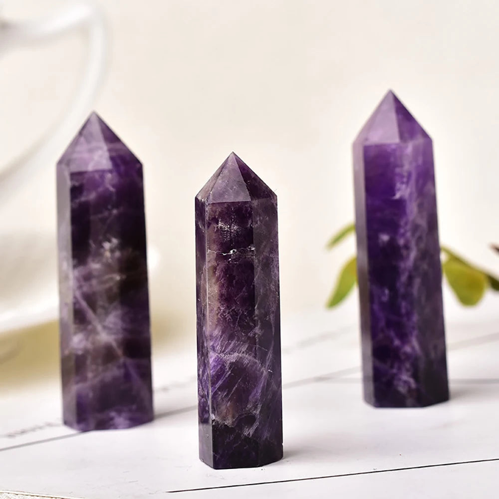 Amethyst Obelisk โ Intuition & Energy Clearing Crystal Tower