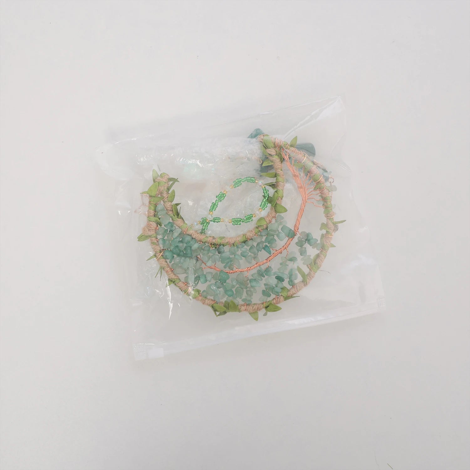 Crystal Moon Dreamcatcher 🌙 – Suncatcher & Wind Chime for Boho Rooms & Magical Spaces