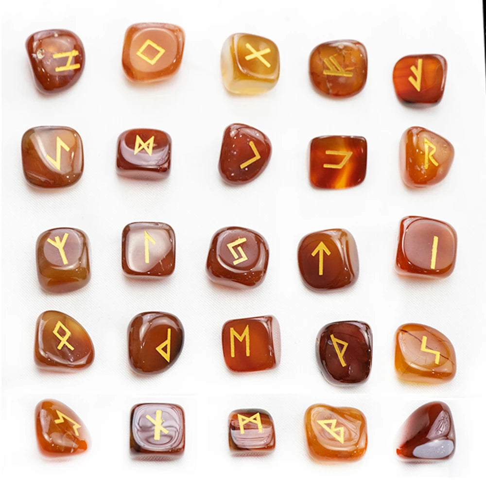 Crystal Rune Set – 25 Sacred Stones for Divination & Energy Work