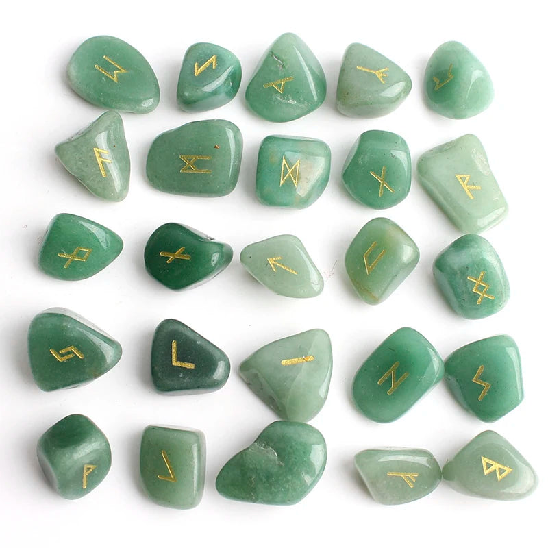 Crystal Rune Set – 25 Sacred Stones for Divination & Energy Work