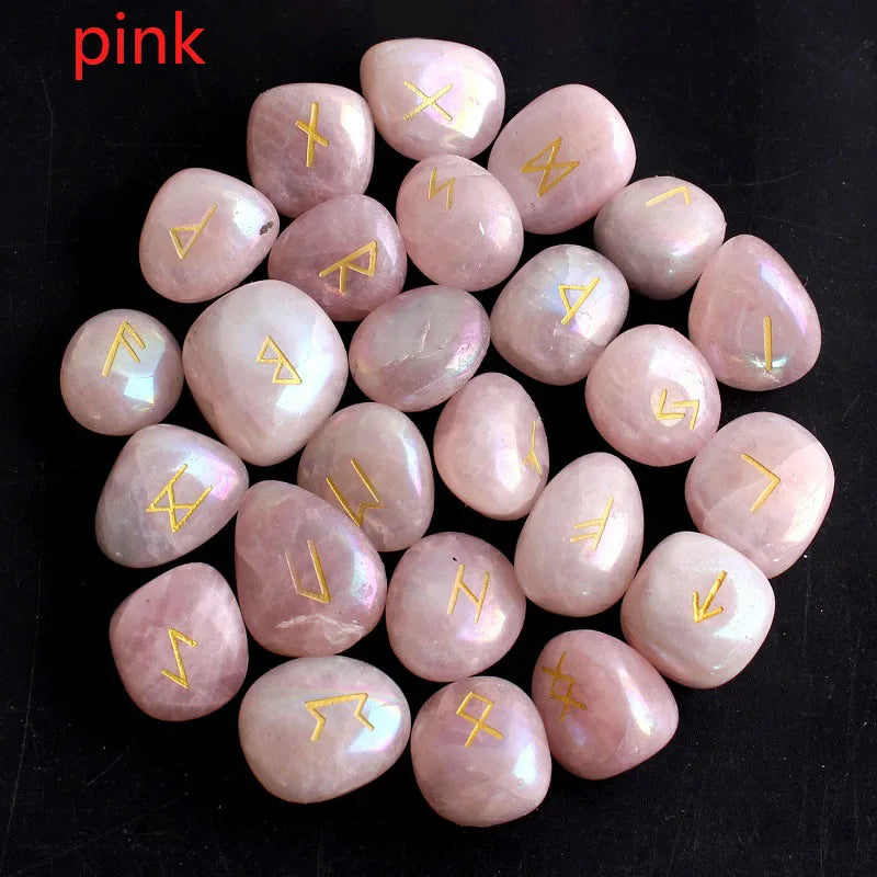 Crystal Rune Set – 25 Sacred Stones for Divination & Energy Work