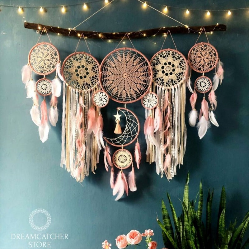 Set of 5 Boho Dream Catchers 🌙 – Wall Decor for Peace, Ritual & Soulful Spaces