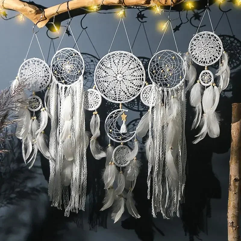 Set of 5 Boho Dream Catchers 🌙 – Wall Decor for Peace, Ritual & Soulful Spaces