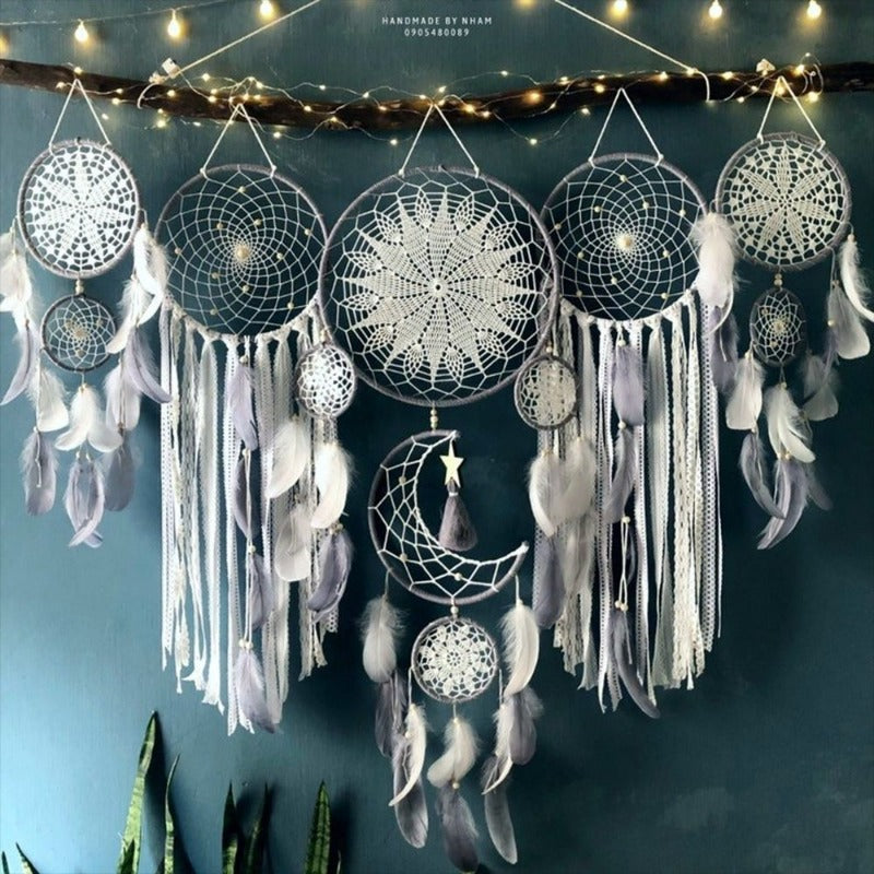 Set of 5 Boho Dream Catchers 🌙 – Wall Decor for Peace, Ritual & Soulful Spaces