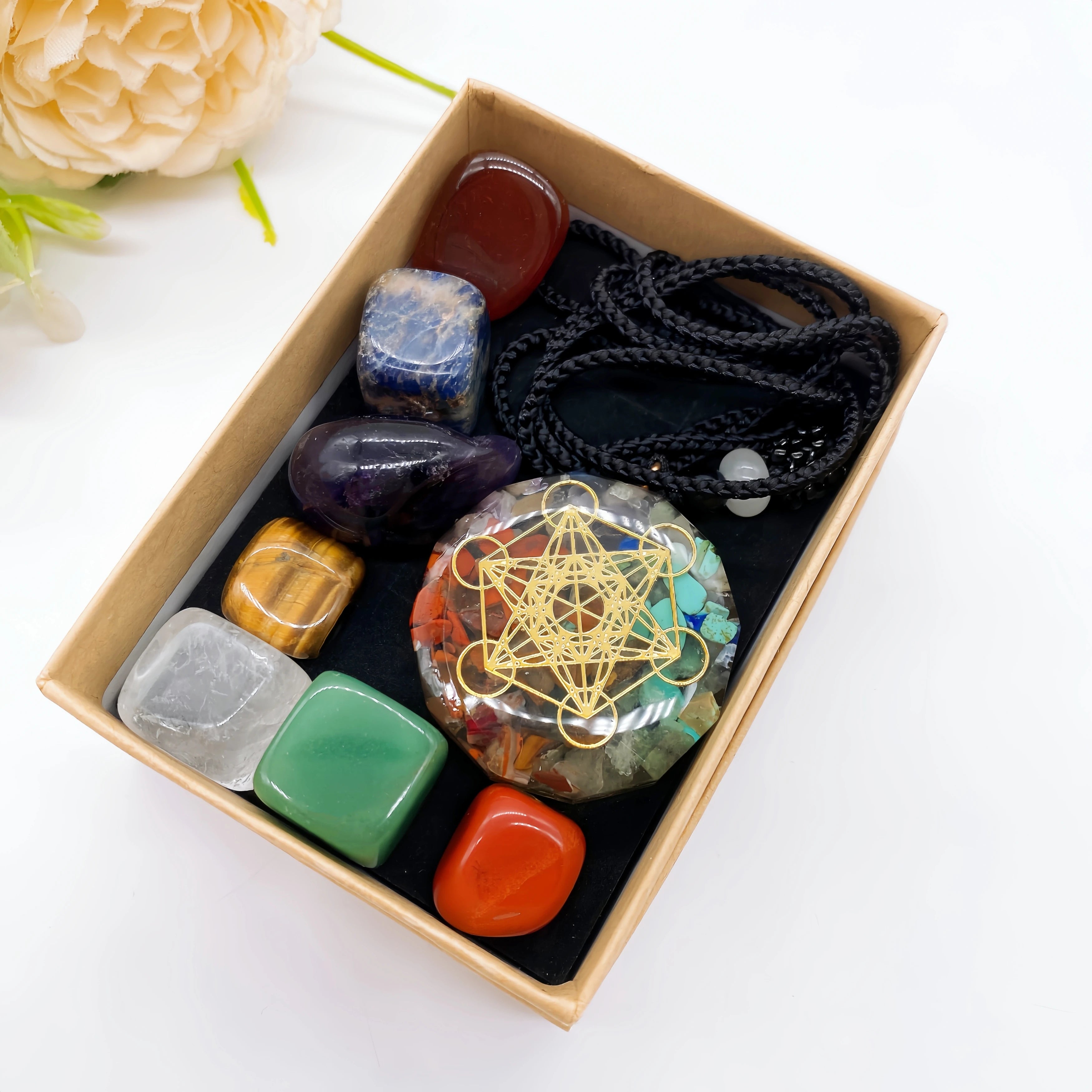 Crystal Ritual Kit – 7 Sacred Stones for Chakra & Intention Work