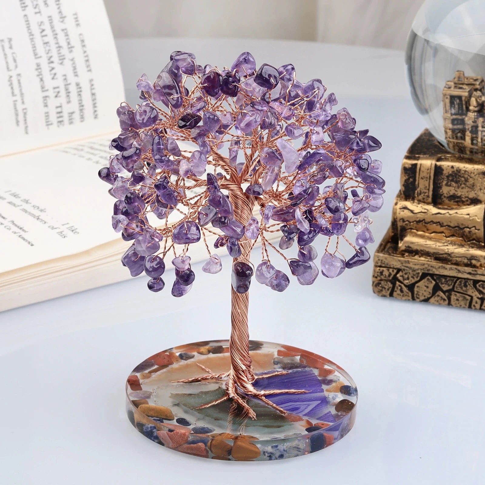 Crystal Money Tree 🌳 – Mini Tree of Life for Prosperity, Energy & Harmony