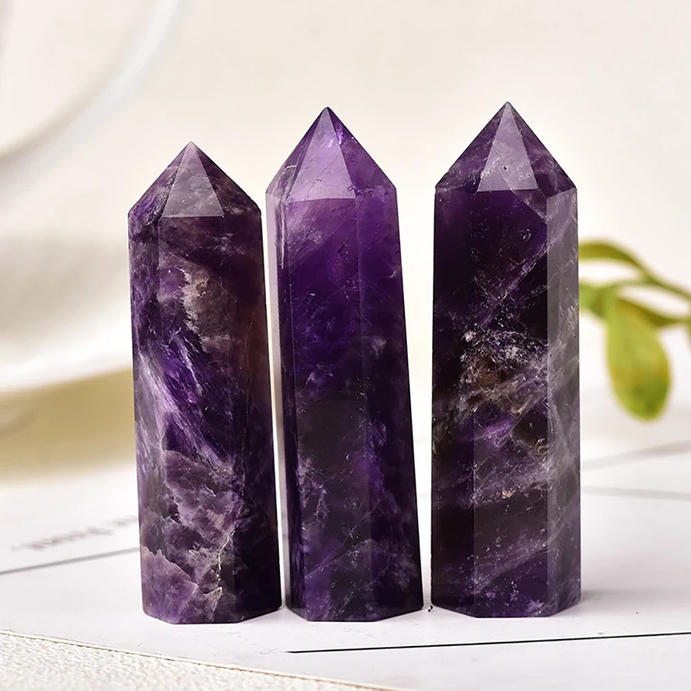 Amethyst Obelisk โ Intuition & Energy Clearing Crystal Tower