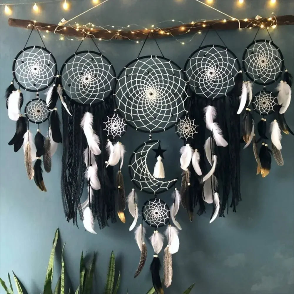 Set of 5 Boho Dream Catchers 🌙 – Wall Decor for Peace, Ritual & Soulful Spaces