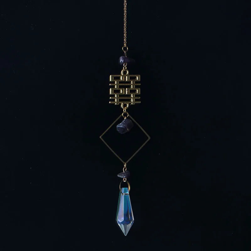 Crystal Moon Sun Catcher 🌙 – Rainbow Prism Hanging for Window, Garden & Ritual Light