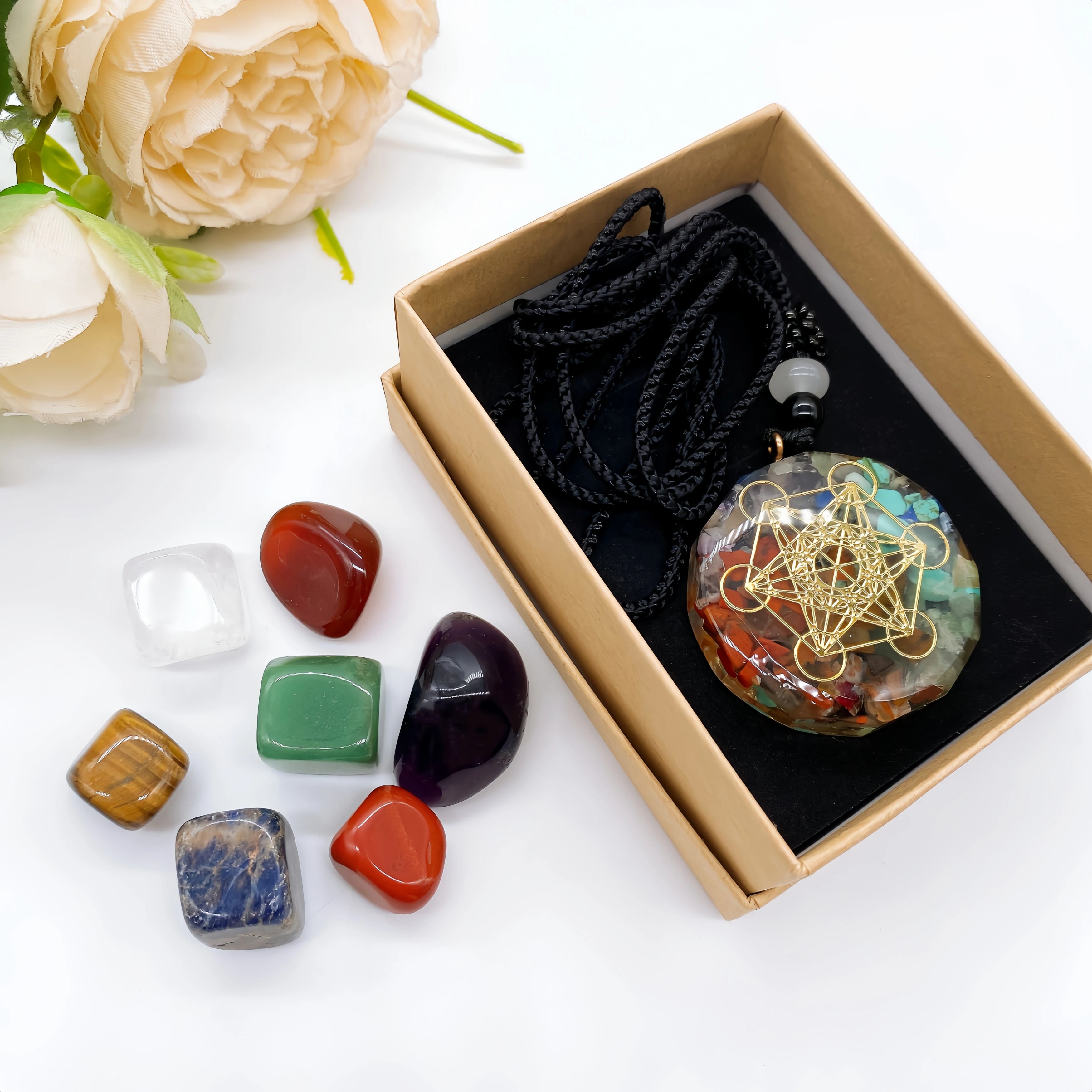 Crystal Ritual Kit – 7 Sacred Stones for Chakra & Intention Work