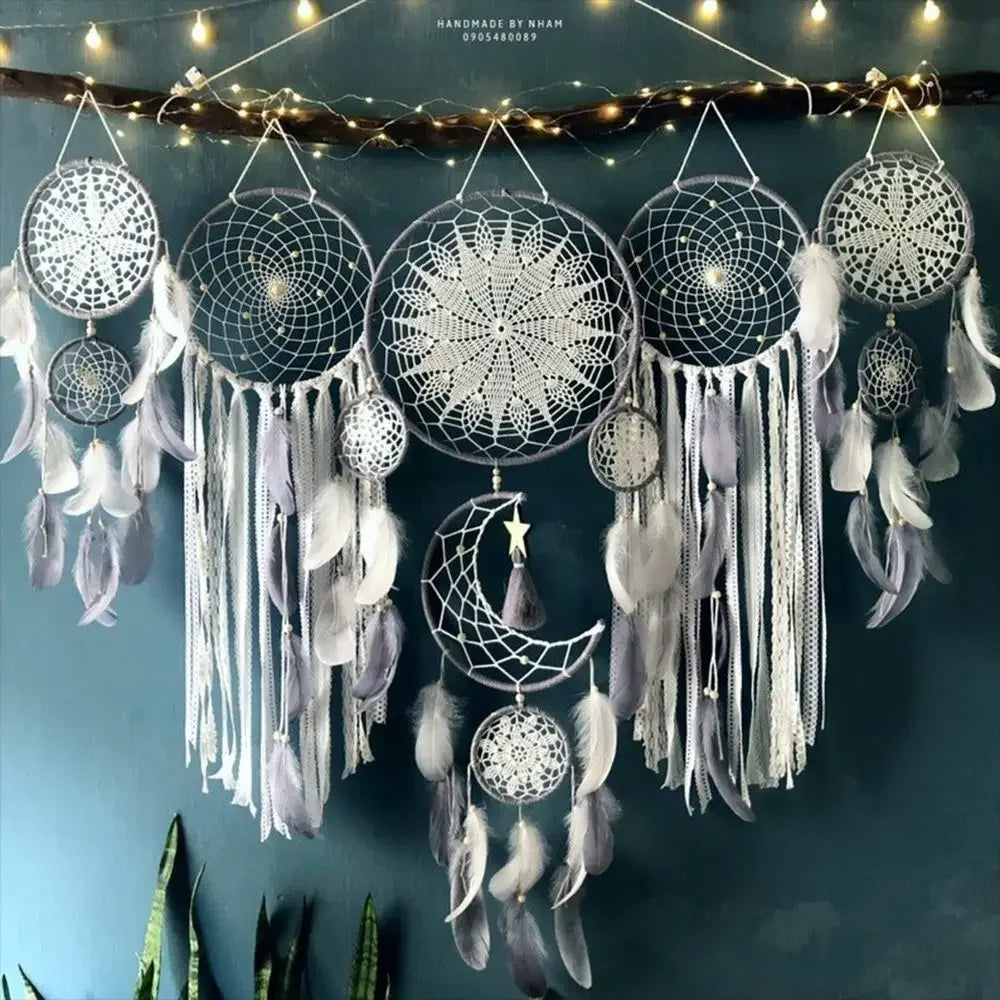 Set of 5 Boho Dream Catchers 🌙 – Wall Decor for Peace, Ritual & Soulful Spaces