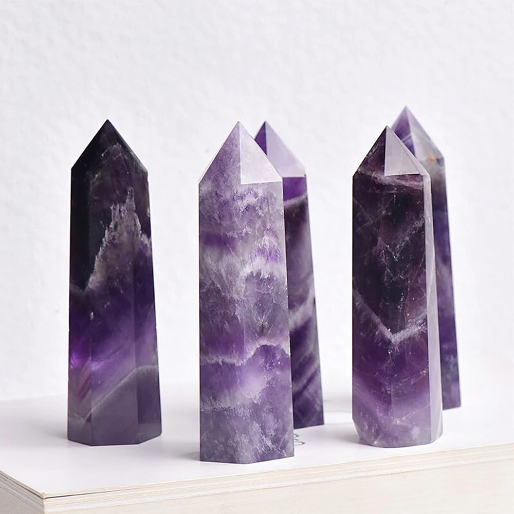 Amethyst Obelisk โ Intuition & Energy Clearing Crystal Tower