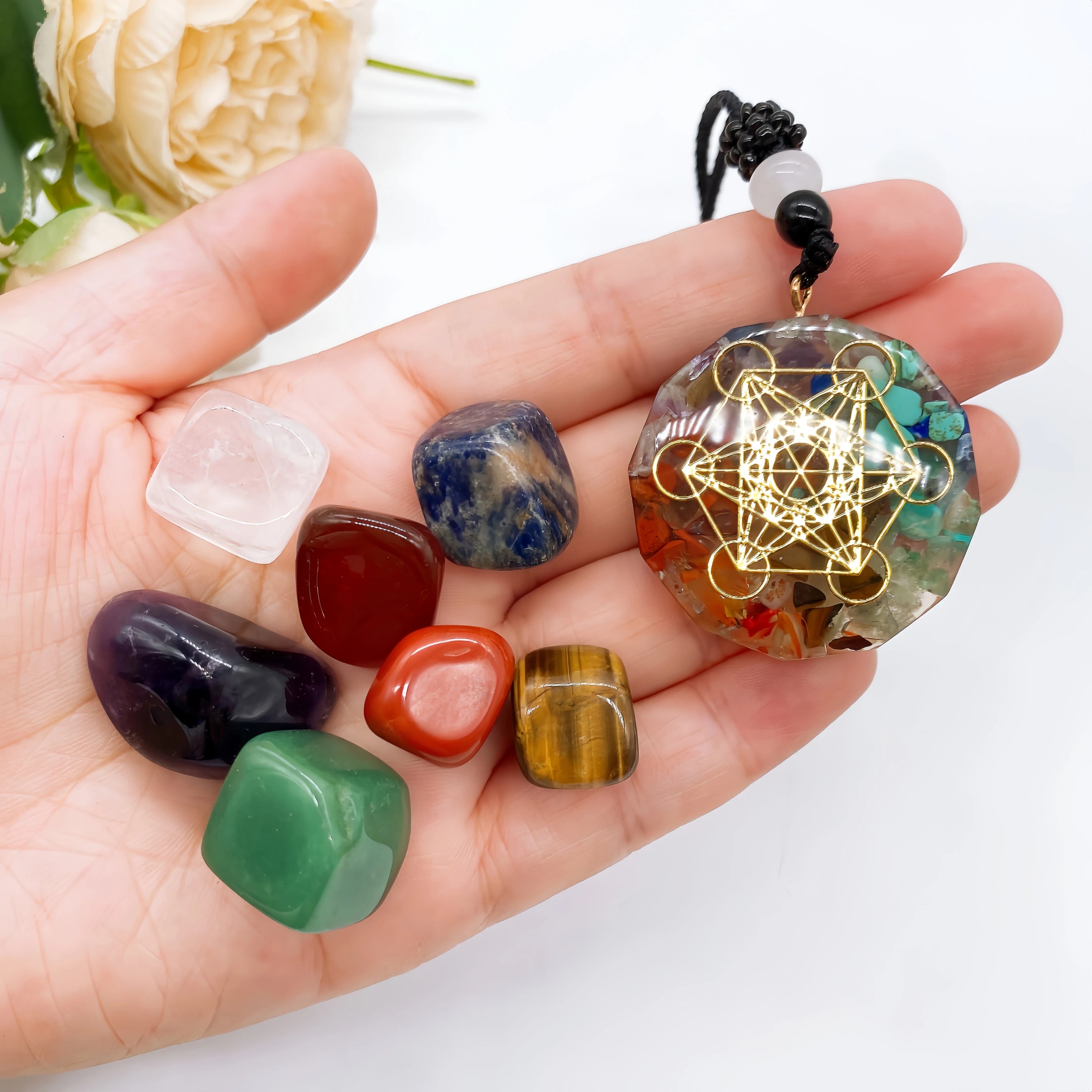 Crystal Ritual Kit – 7 Sacred Stones for Chakra & Intention Work