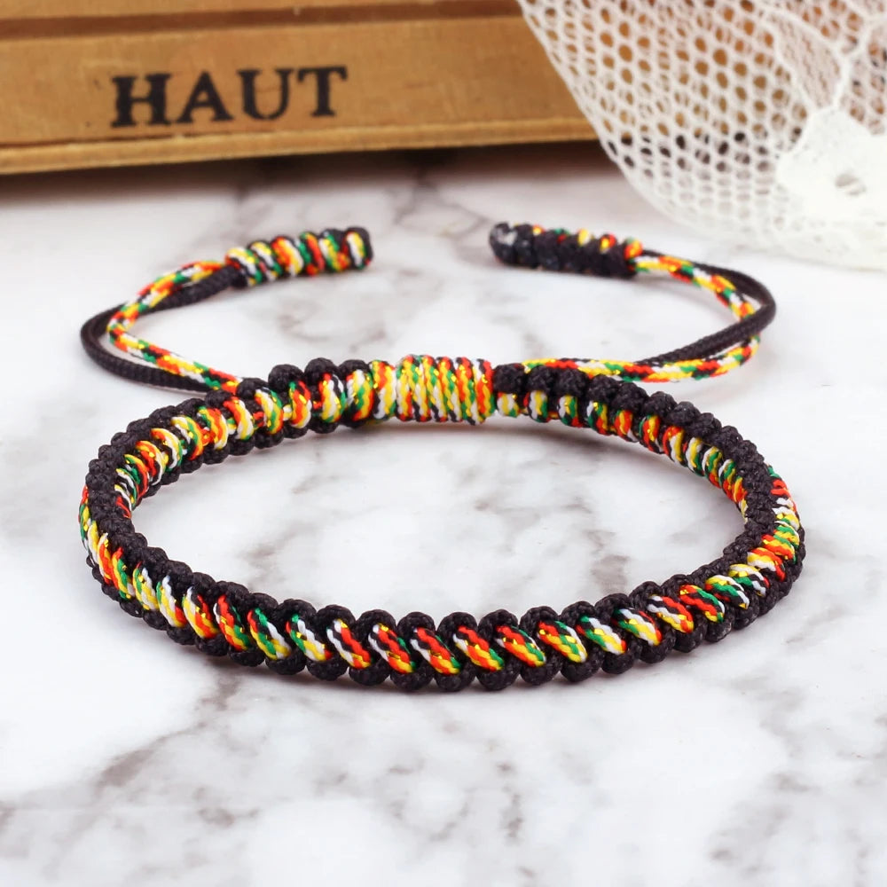 Tibetan Intention Bracelet – Handwoven Ritual Thread