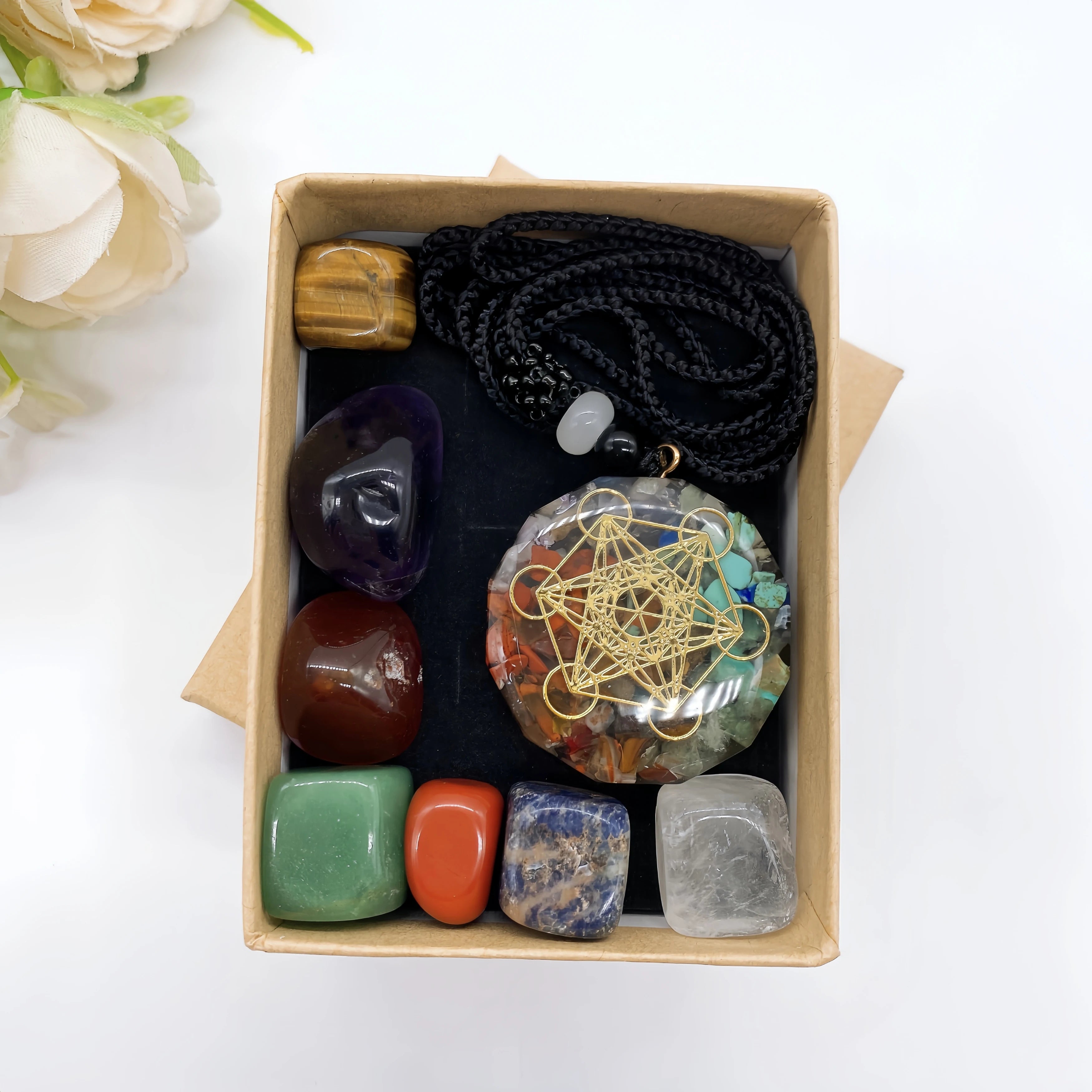 Crystal Ritual Kit – 7 Sacred Stones for Chakra & Intention Work