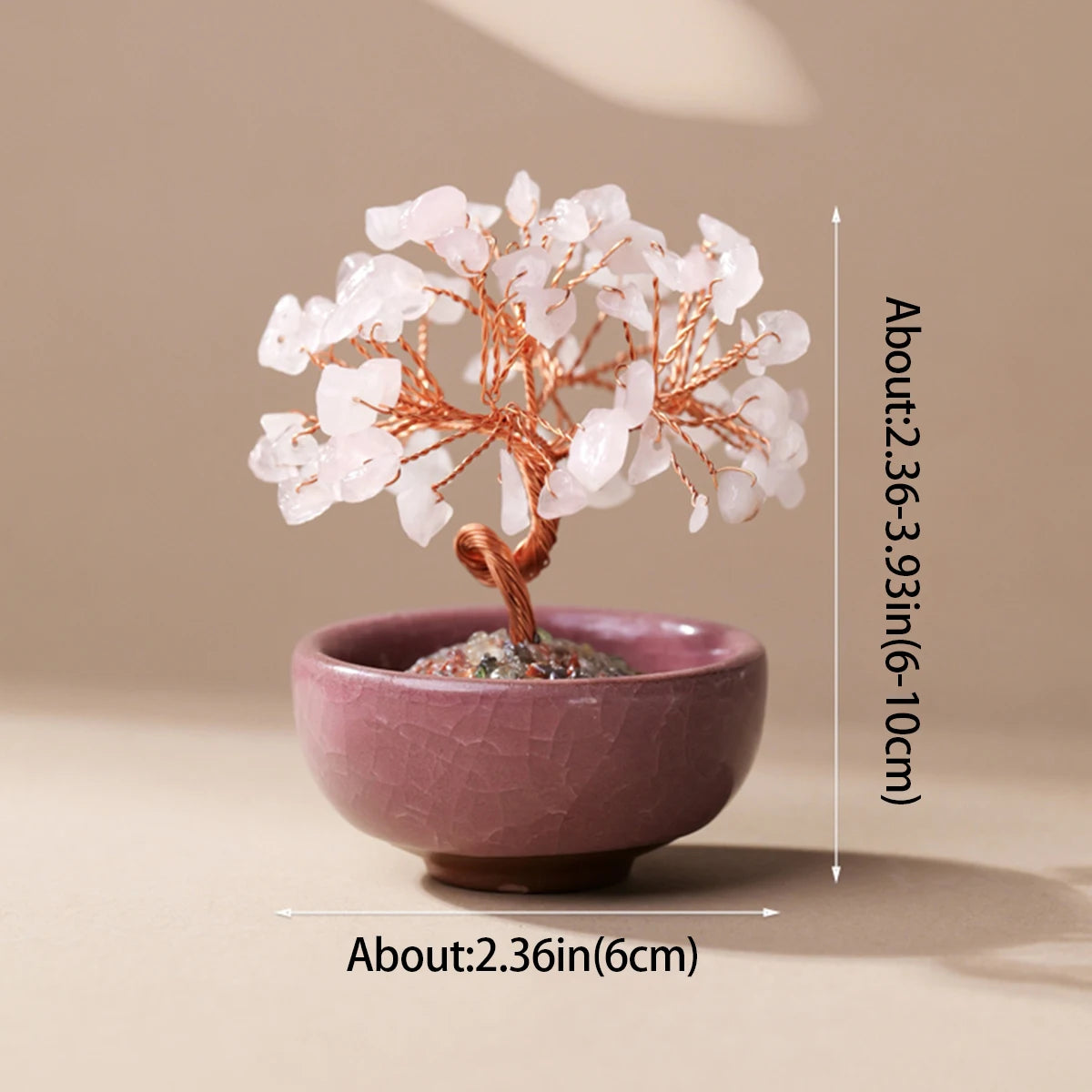 Mini Crystal Life Tree 🌸 – Handmade Energy Tree with Flower Pot Base for Harmony & Healing