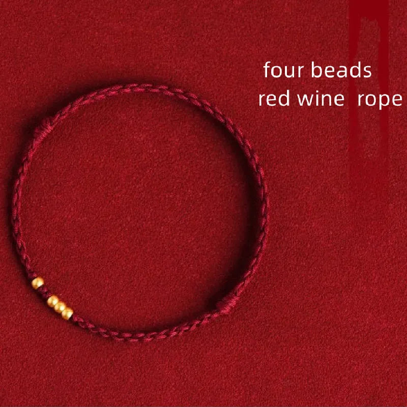 Red Whisper – Golden Beads Protection Bracelet 🔴