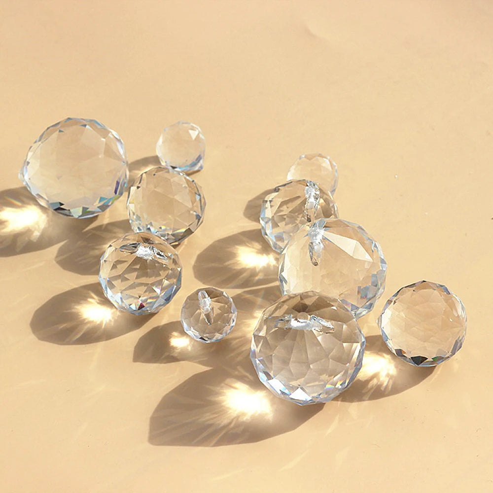 Crystal Prism Ball 🔮 – Rainbow Light Sphere for Suncatchers, Rituals & Decor