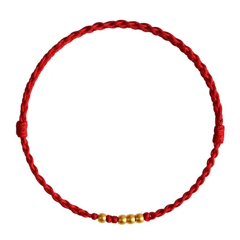 Red Whisper – Golden Beads Protection Bracelet 🔴