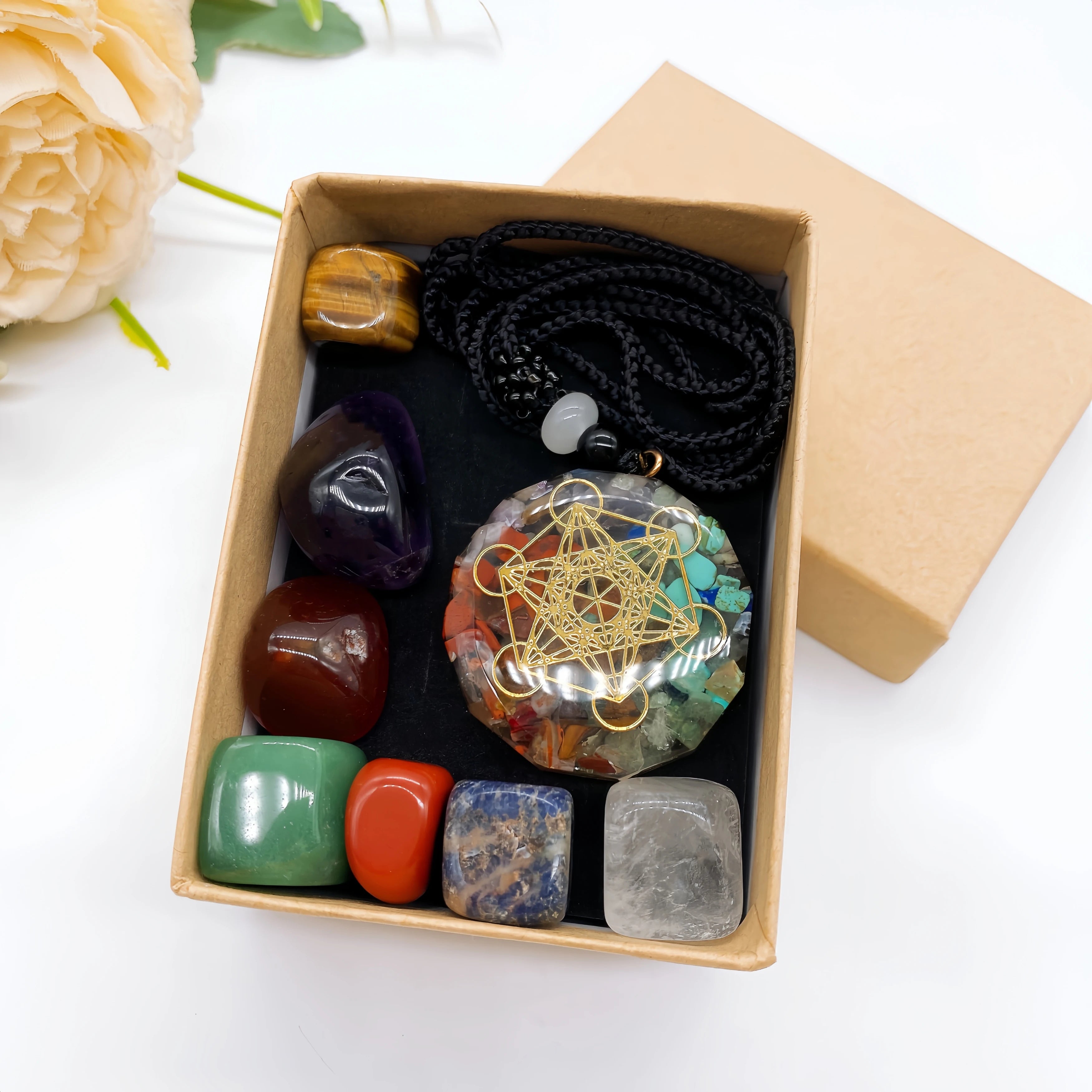 Crystal Ritual Kit – 7 Sacred Stones for Chakra & Intention Work