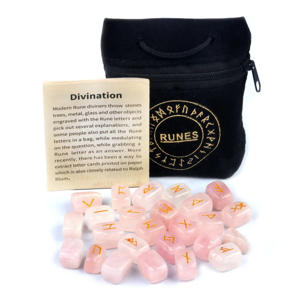 Engraved Agate Rune Set – 25 Sacred Stones of Divination & Flow