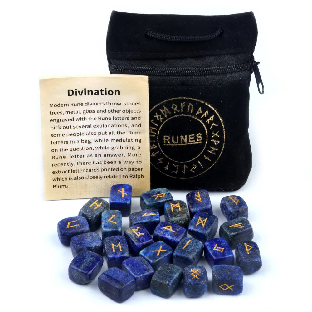 Engraved Agate Rune Set – 25 Sacred Stones of Divination & Flow