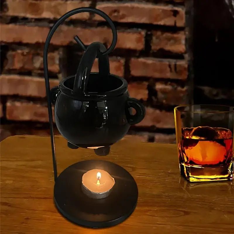 🪄 Hanging Witch’s Cauldron  – Wax Burner & Ritual Aroma Diffuser